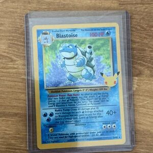 Pokemon Blastoise Card - Blue and Yellow